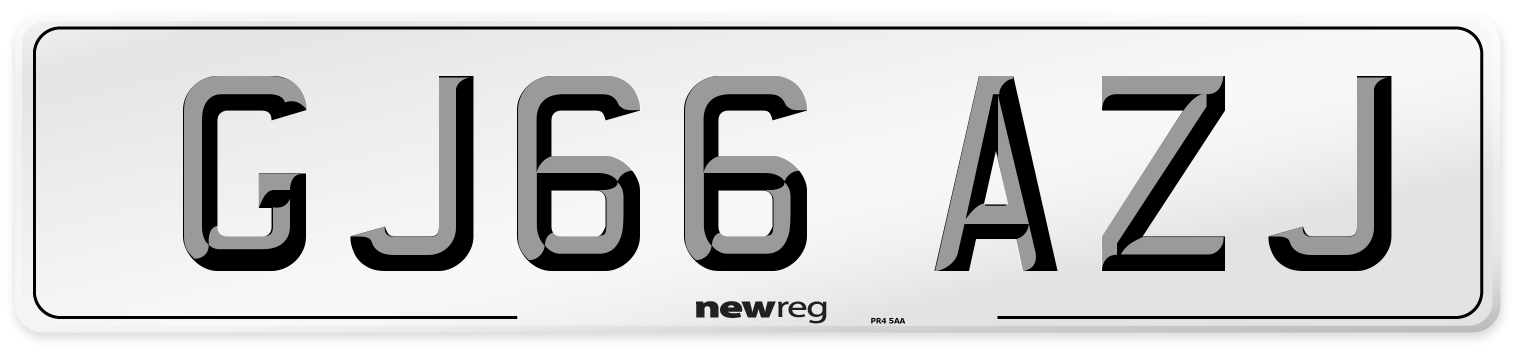 GJ66 AZJ Number Plate from New Reg